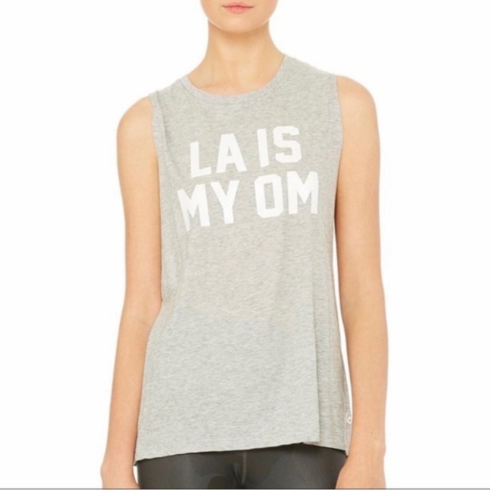 ALO Yoga Light Gray Muscle Tee